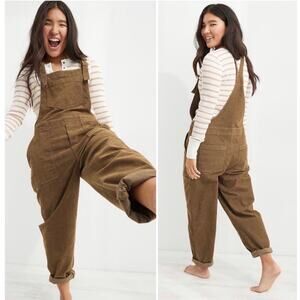 Aerie Bib Overalls Corduroy Werk N Play Women’s XS Brown Suspender Baggy Y2K